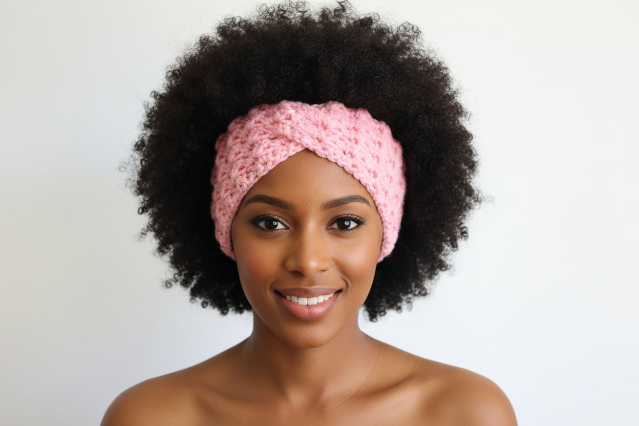 Bandeau Cache-oreilles pr femme au crochet handmade pratique & Stylé